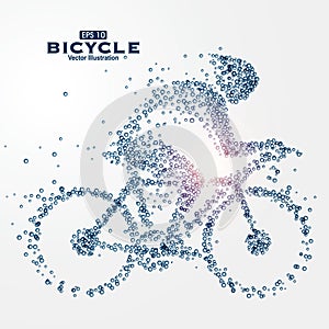 Athletes image composed of particles, illustration.