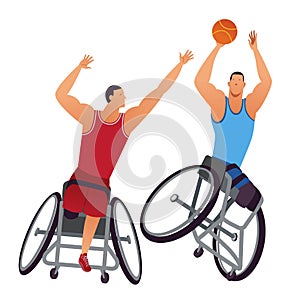 Athletes with physical disabilities. Woman Wheelchair Basketball.