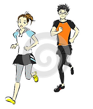 Athletes, runners photo
