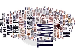 Athletes Who Buy Into The Nhl Franchise Word Cloud Concept photo