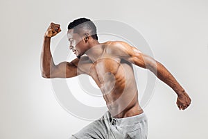 Athletic african american man shirtless