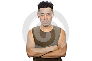 Athletic Asian Man Looking Confident