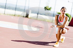 Athletic beautiful young woman portrait