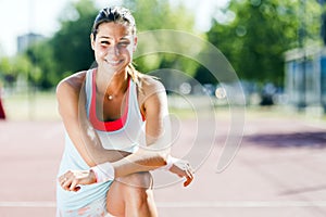 Athletic beautiful young woman portrait