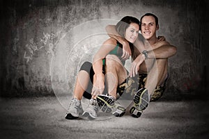 Athletic couple resting