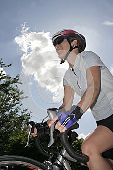 Athletic Female Road Cyclist