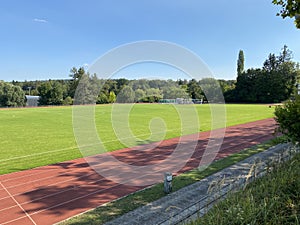 Athletic and football sports fields next to the Fifa Museum and the Zoo on the ZÃ¼richberg hill - ZÃ¼rich Zuerich or Zurich