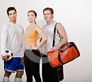 Athletic friends in sportswear