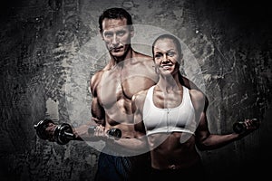 Athletic man and woman