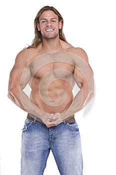 Athletic male body builder
