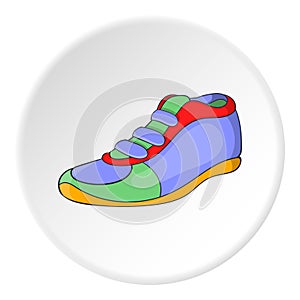 Athletic shoe icon, cartoon style