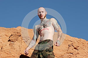 Athletic tattooed man