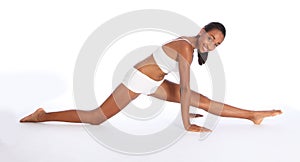 Athletic young African woman fun sports exercise