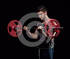 Athletic young man exercising