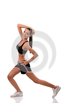 Athletic young woman doing workout