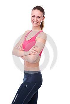 Athletic young woman smiling