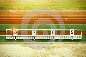 Athletics long jump sand pit with marks