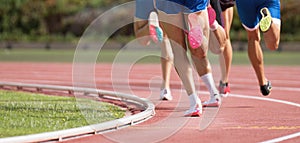 Athletics people running on the track field