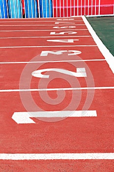 Athletics Red Track Lane Numbers
