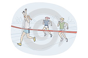 Athletics, running, marathon competition concept