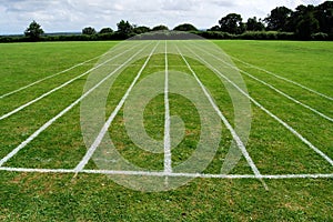 Athletics running track on grass