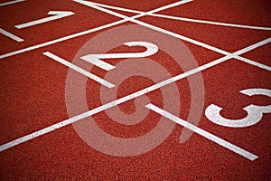 Athletics Start track lanes