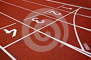 Athletics Start track lanes