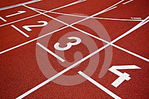 Athletics Start track lanes