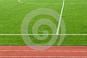 Athletics track and football field photo