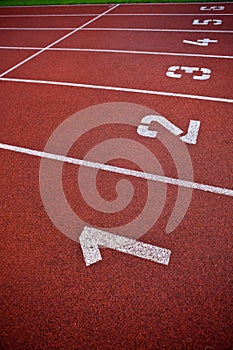 Athletics Track Lane numbers