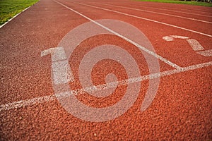 Athletics track lanes