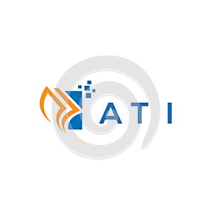 ATI credit repair accounting logo design on white background. ATI creative initials Growth graph letter logo concept. ATI business
