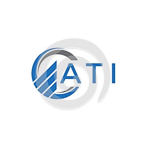 ATI Flat accounting logo design on white background. ATI creative initials Growth graph letter logo concept. ATI business finance