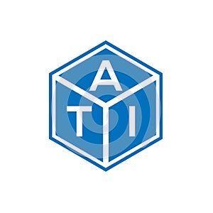 ATI letter logo design on black background. ATI creative initials letter logo concept. ATI letter design