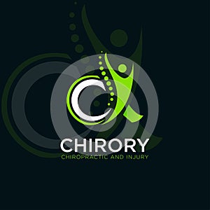 Chirory logo, creative chiropractic and injury vector