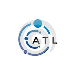 ATL letter logo design on black background. ATL creative initials letter logo concept. ATL letter design photo