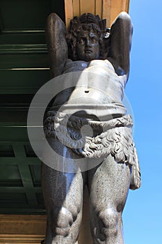 Atlant statue on Winter Palace in Saint Petersburg, Russia.