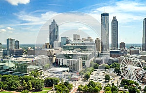 Atlanta from Above: The City`s Financial District and Olympic Park