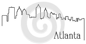 Atlanta city one line drawing abstract background with cityscape