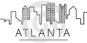 Atlanta city outline icon. elements of cityscapes illustration line icon. signs, symbols can be used for web, logo, mobile app, UI