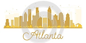 Atlanta City skyline golden silhouette.