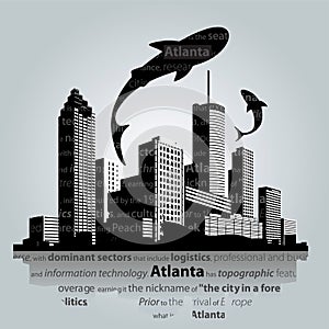 Atlanta cityscape vector.