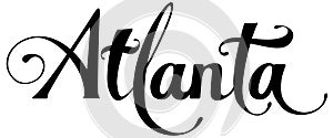 Atlanta - custom calligraphy text