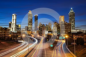 Atlanta downtown skyline during twilight photo