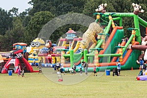Kids Enjoy Giant Inflatables At Atlanta Piedmont Park Event