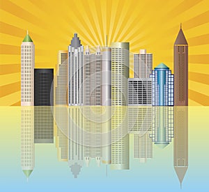 Atlanta Georgia City Skyline Illustration