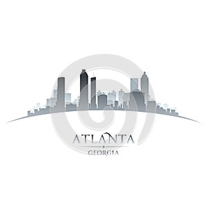 Atlanta Georgia city skyline silhouette white background