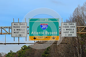 Atlanta Georgia Interstate 285 Bypass Sign