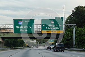Atlanta Georgia M.L. King Jr. Highway Interstate Signs