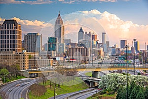 Atlanta, Georgia, USA downtown city skyline over highways